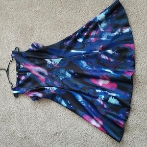 Donna Karan Pink and Blue Fit and Flare Dress, Size 12